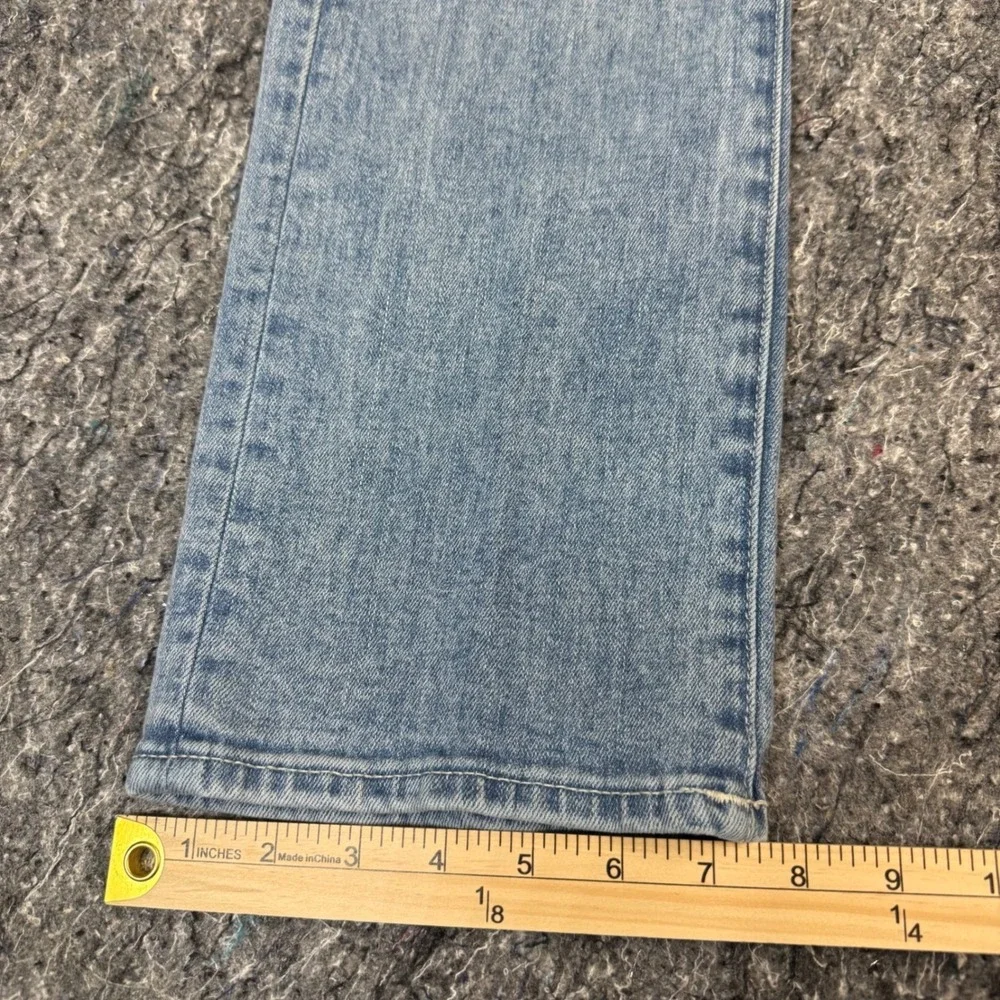 True Religion Ricky Relaxed Straight Jeans Mens 30 Light Wash Embossed Logo Blue